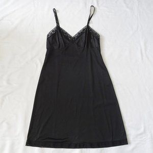 Vanity Fair Vintage Black Slip Lace Dress